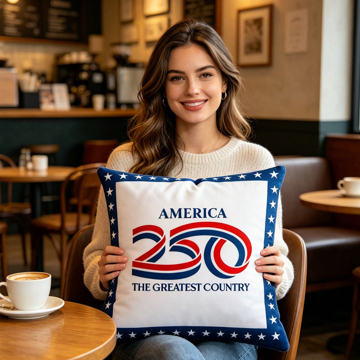 Decorative Throw Pillow with Patriotic Design