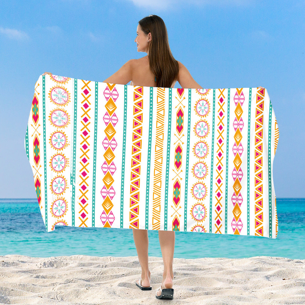 generously cut beach towel with elegant mosaic design Stornfield