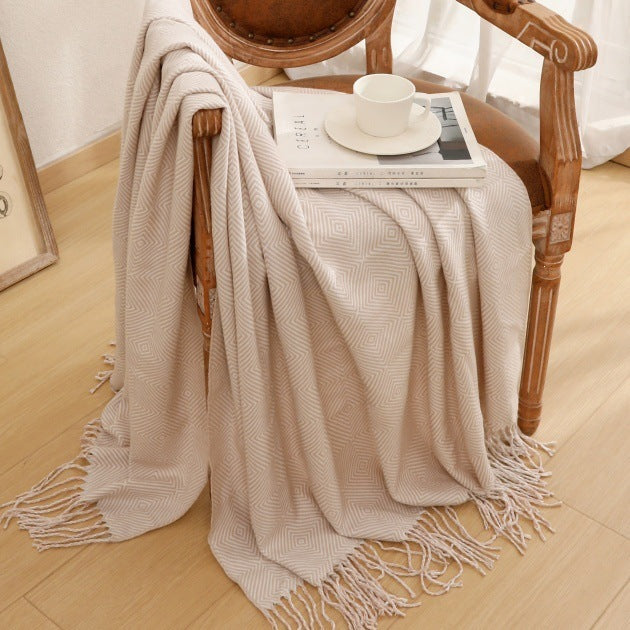 Geometric Textured Throw Blanket