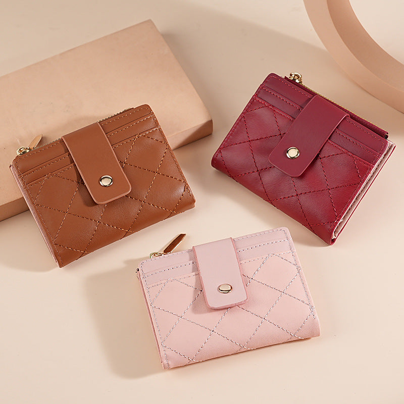 Quilted Leather Zip Wallet