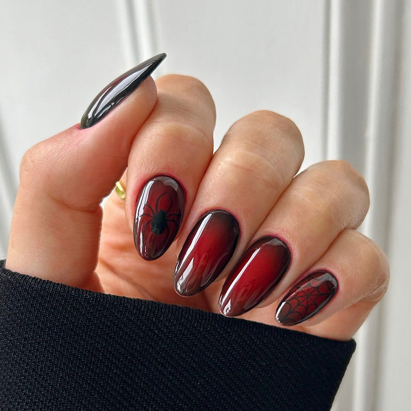 Artistic Spider-Themed Press-On Nails Stornfield