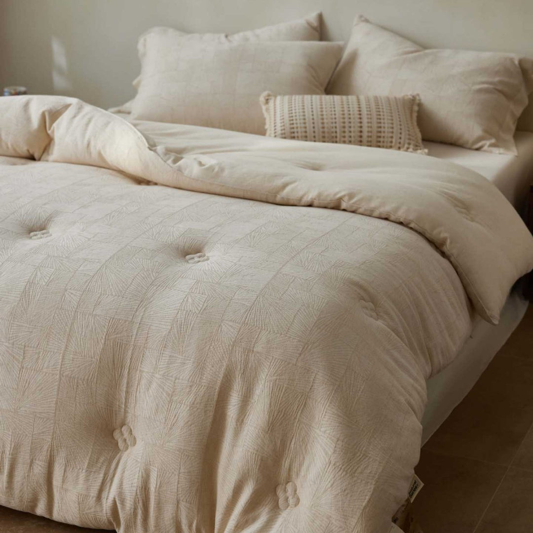 Quilted Tufted Comforter Set with Pillow Shams