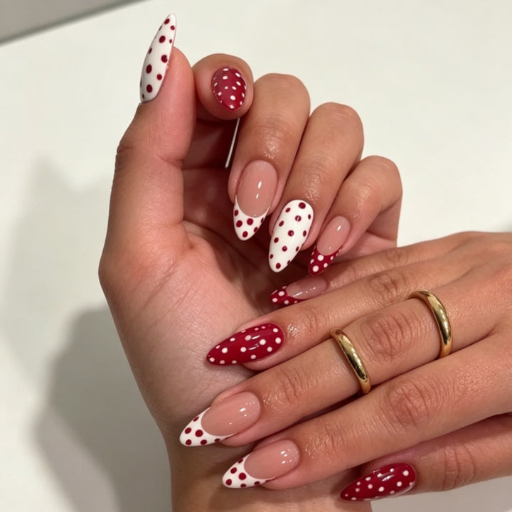 Artistic Polka Dot Nail Extensions