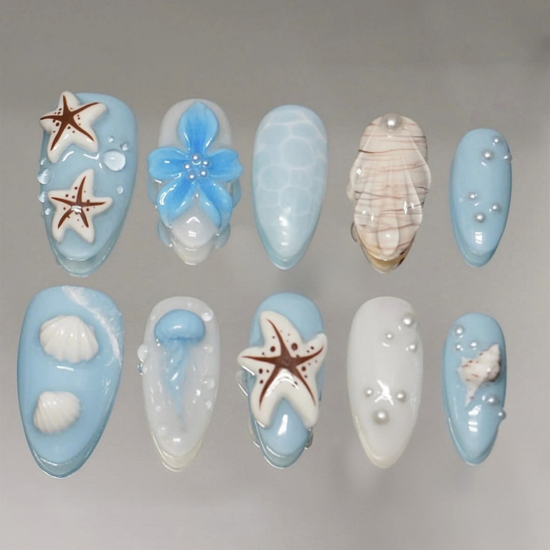 Artistic nail set with maritime design Stornfield