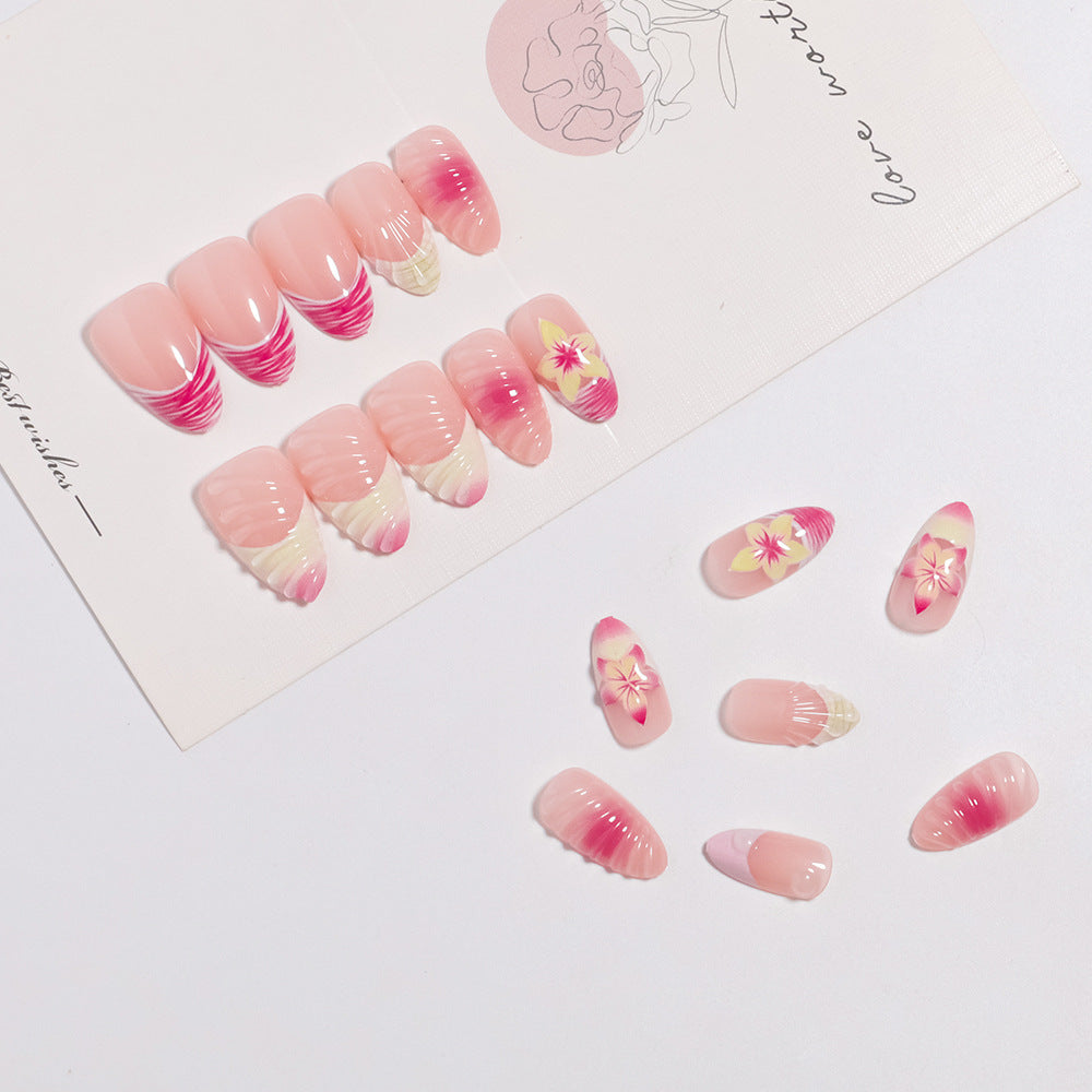 Elegant Floral-Themed Press-On Nail Set Stornfield