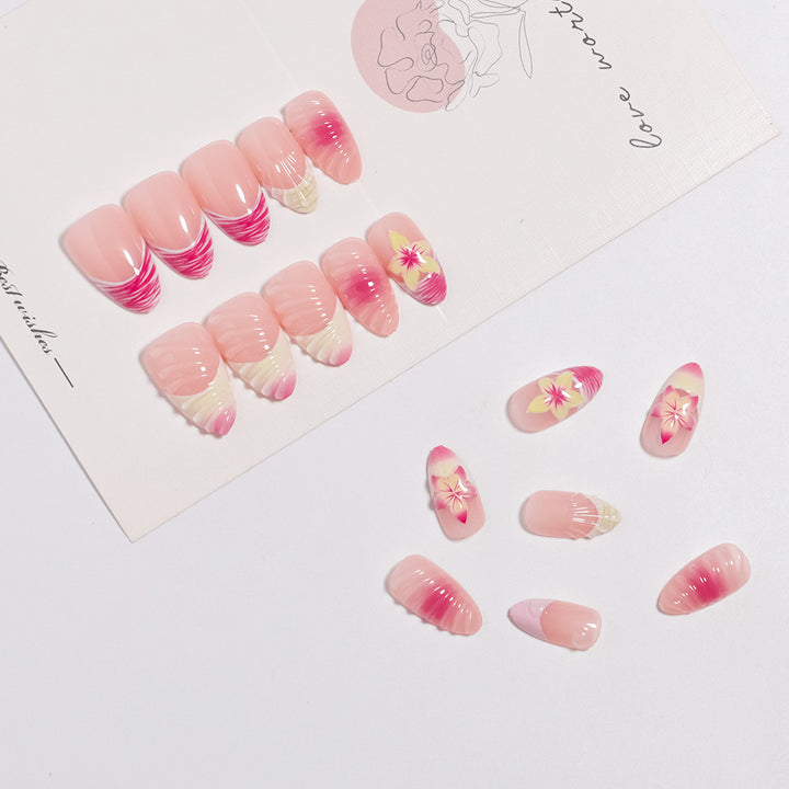 Elegant Floral-Themed Press-On Nail Set Stornfield