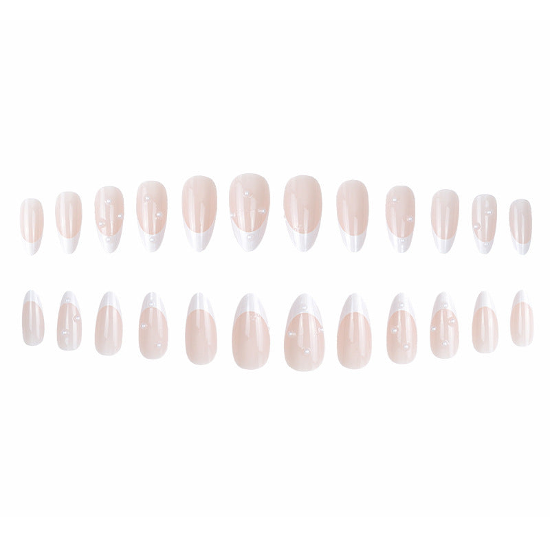 Elegant French Tip Stiletto Press-On Nails Stornfield