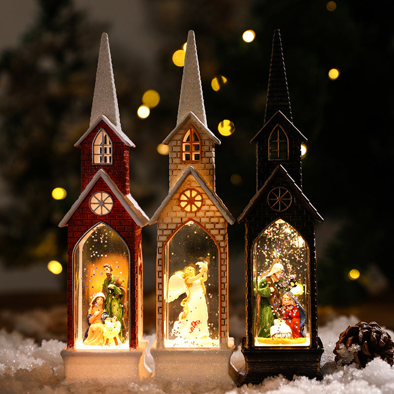 Decorative LED Snow Globe Lantern Set