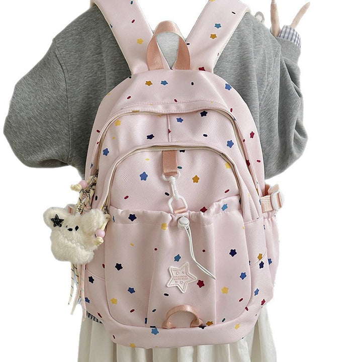 Backpack with Colorful Star Pattern and Versatile Compartments Stornfield