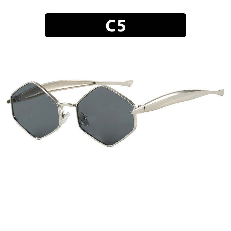 Women's hexagonal sunglasses with elegant metal frame and UV protection Stornfield