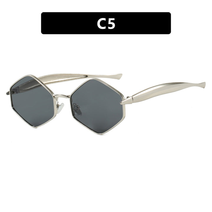 Women's hexagonal sunglasses with elegant metal frame and UV protection Stornfield