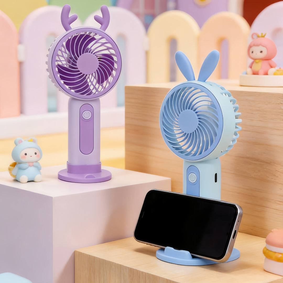 Ladies Portable Hand Fan with Cute Bunny Design Stornfield