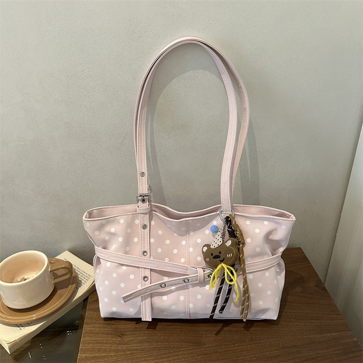 Polka Dot Decorative Shoulder Tote Bag