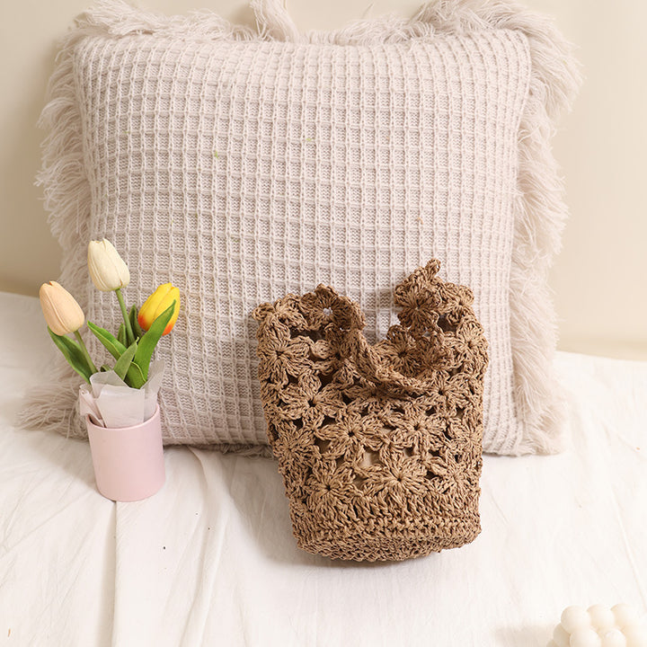 Handcrafted Macrame Bag In Floral Design Stornfield