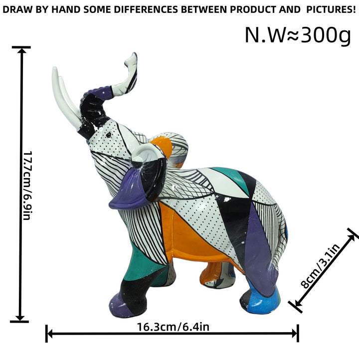 Artistic elephant figure with colorful design Stornfield