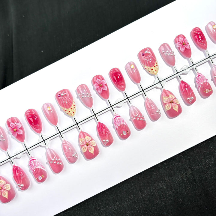 Decorative Floral Press-On Nail Art Collection