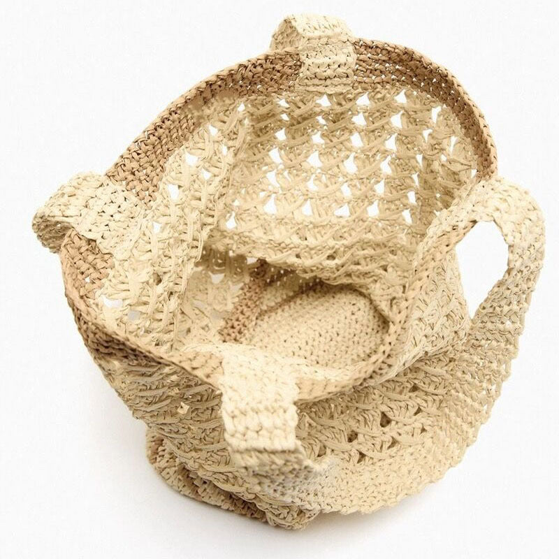 Handcrafted basket bag with modern striped design Stornfield