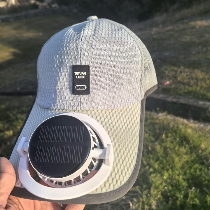Solar-powered baseball cap with detachable solar fan and breathable honeycomb fabric Stornfield