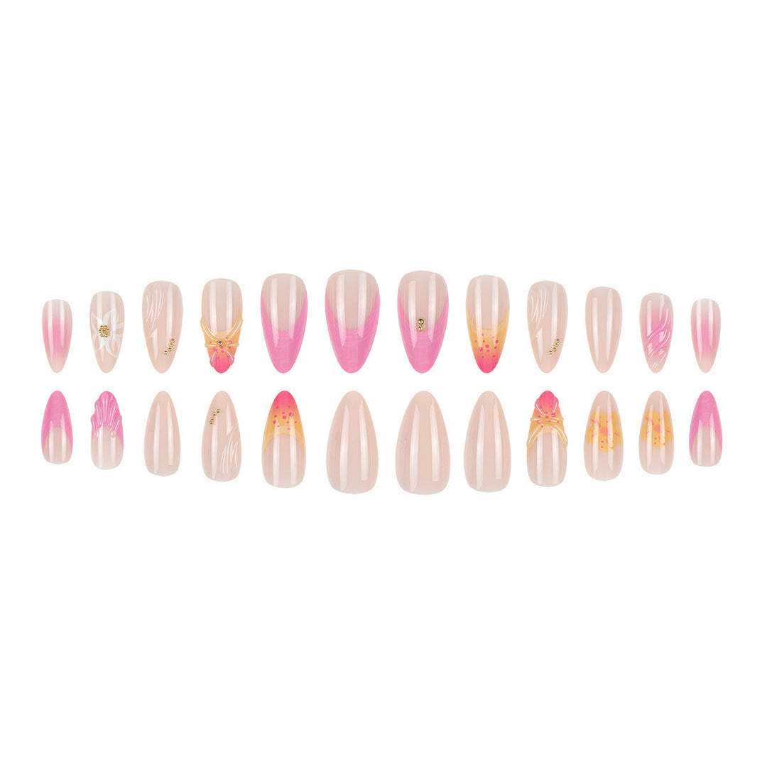 Floral Accented Stiletto Press-On Nails Stornfield