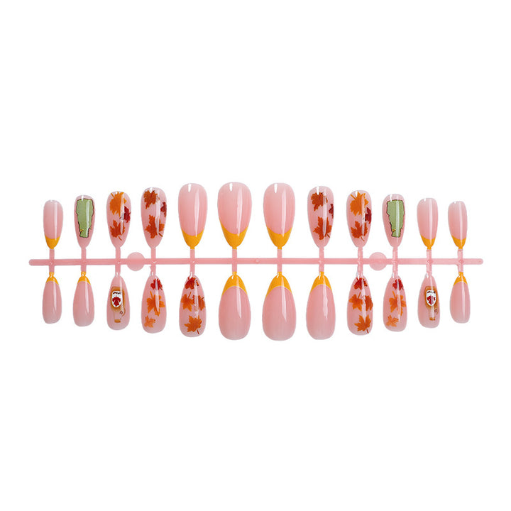 Autumn-Inspired Press-On Nail Art Set Stornfield