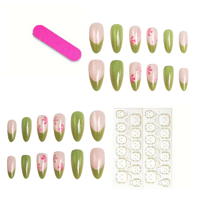 Artistic Floral Press-On Nail Design