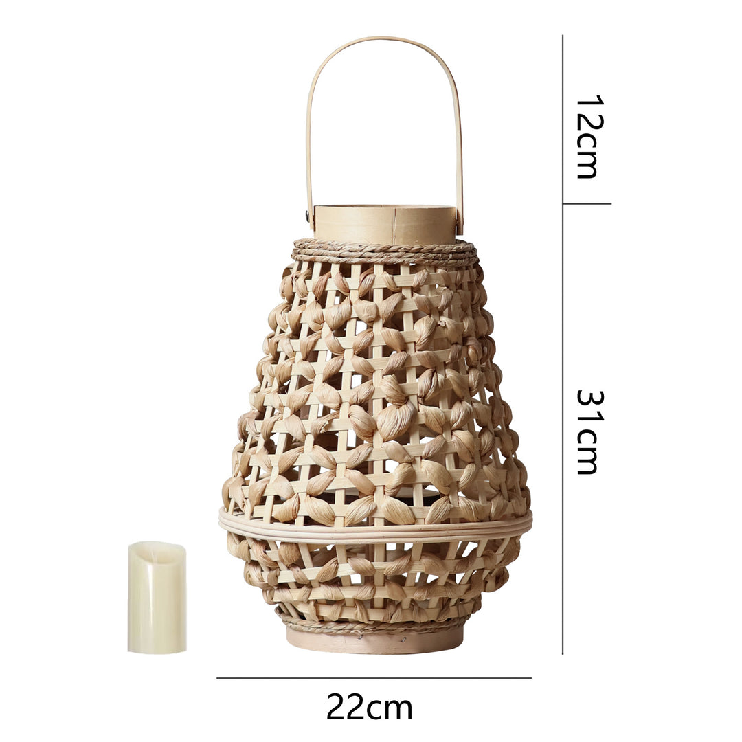 Elegant lantern made of braided rattan Stornfield