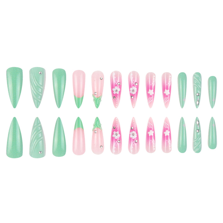 Floral Embellished Stiletto Nails Stornfield