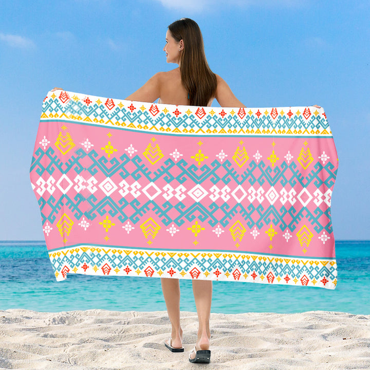 Beach blanket with exclusive geometric tribal design Stornfield