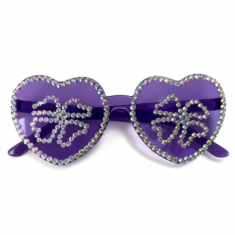 Glamorous Heart-Shaped Rhinestone Sunglasses Stornfield