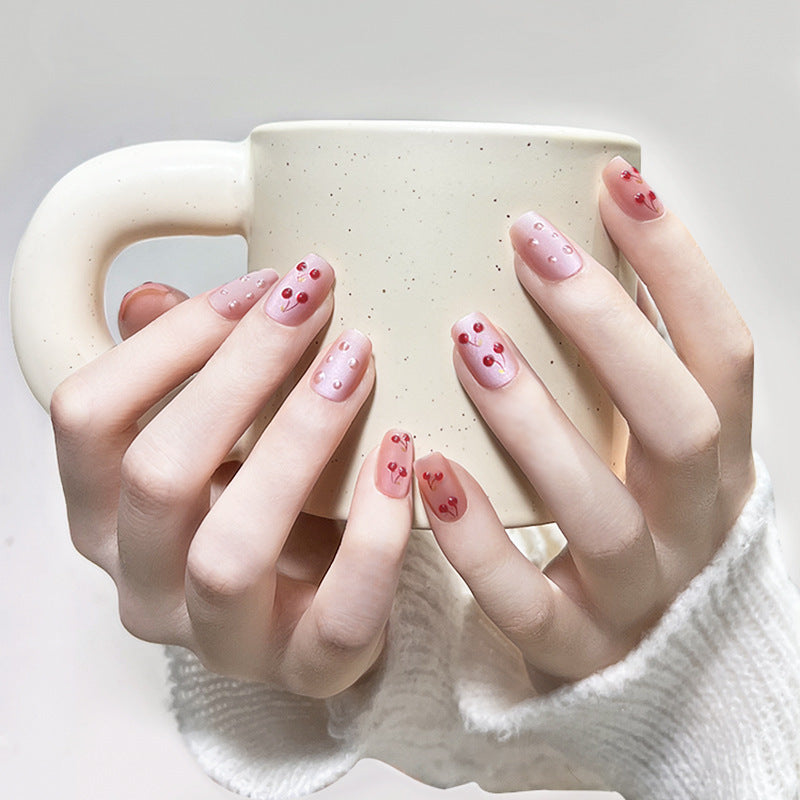 Artful nails with cherry motif Stornfield