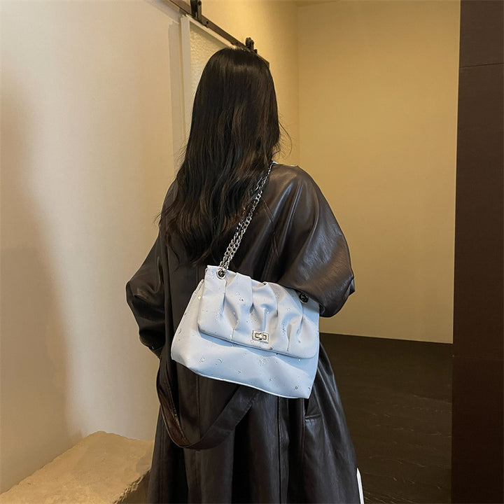 Stylish Chain-Accented Handheld Shoulder Bag