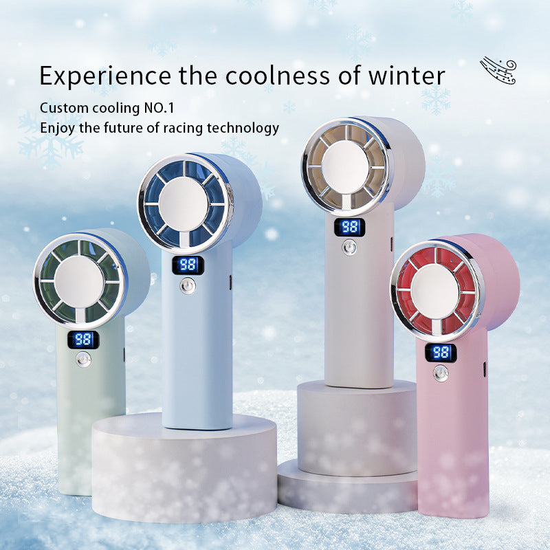 Ladies handheld fan with digital display and 3000mAh battery Stornfield