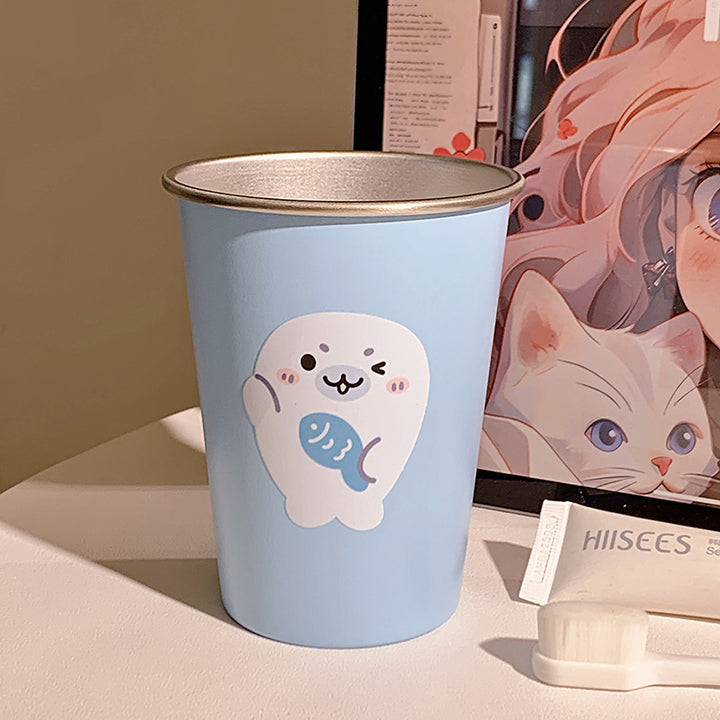 Stainless steel cup with cute seal motif Stornfield