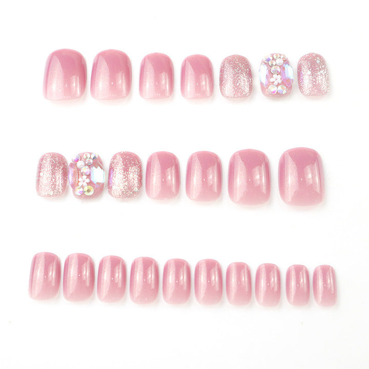 Premium Sparkling Press-On Nail Set with Decorative Rhinestones Stornfield