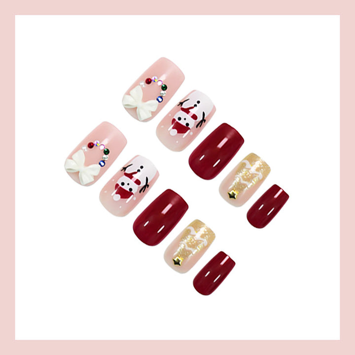 Artificial nail set with festive Christmas motifs Stornfield