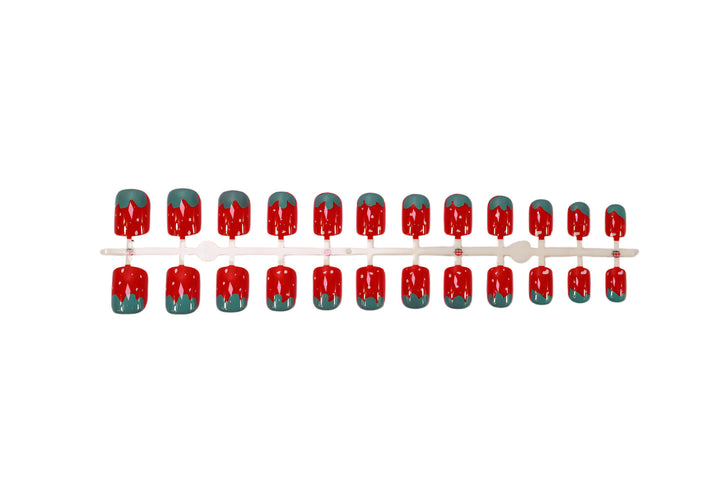 Nail art set with cheerful strawberry designs Stornfield