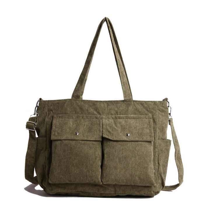 WoSpacious Corduroy Utility Tote Bag Stornfield