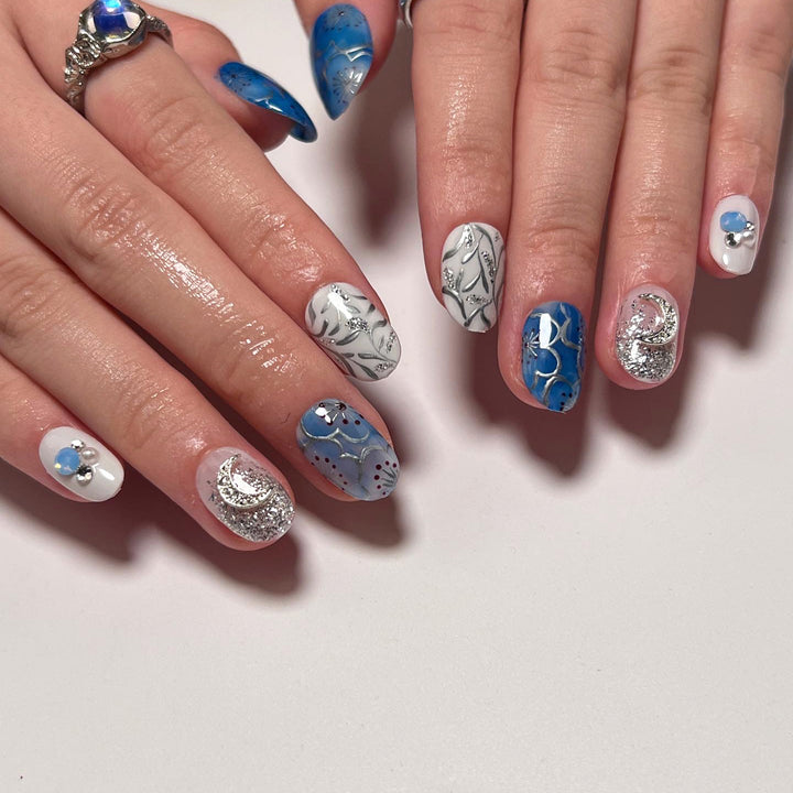 Artistic nail extensions with sparkling accents Stornfield