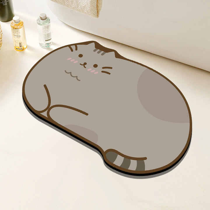 Cute Cartoon Cat Bath Mat