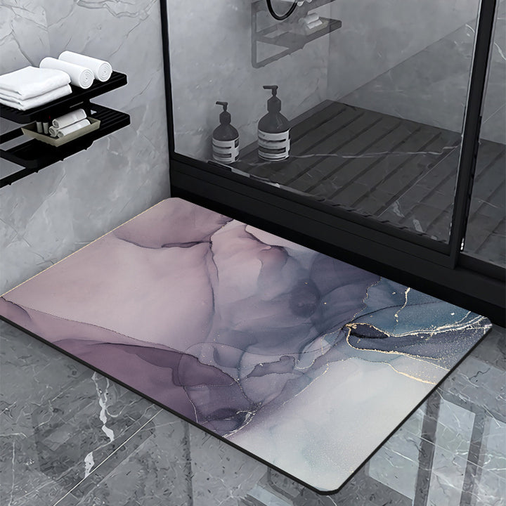 Luxury Marble-Effect Bath Mat Stornfield