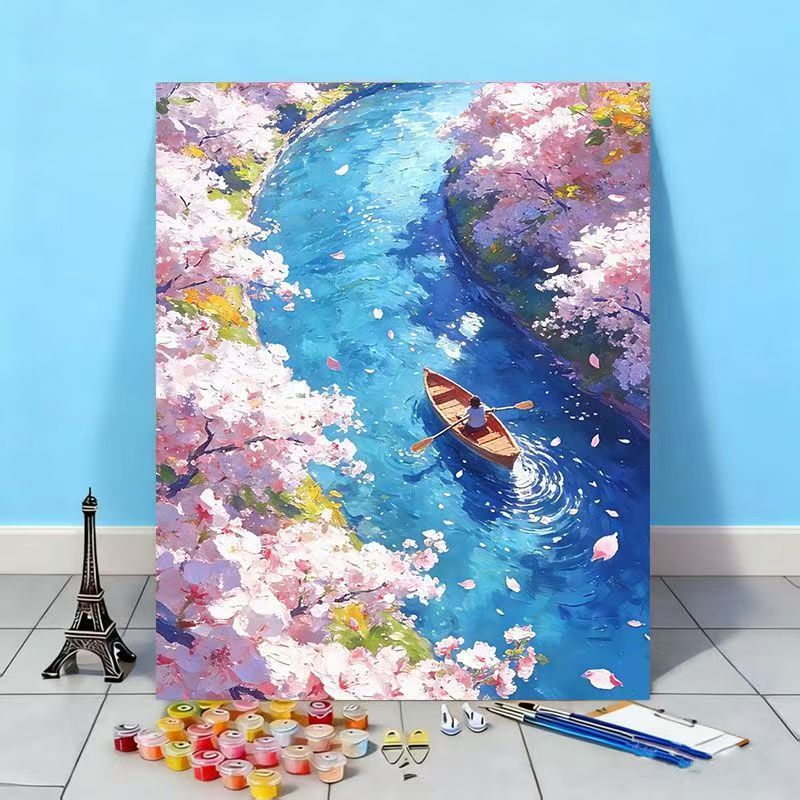 Scenic Cherry Blossom Landscape Painting Kit Stornfield