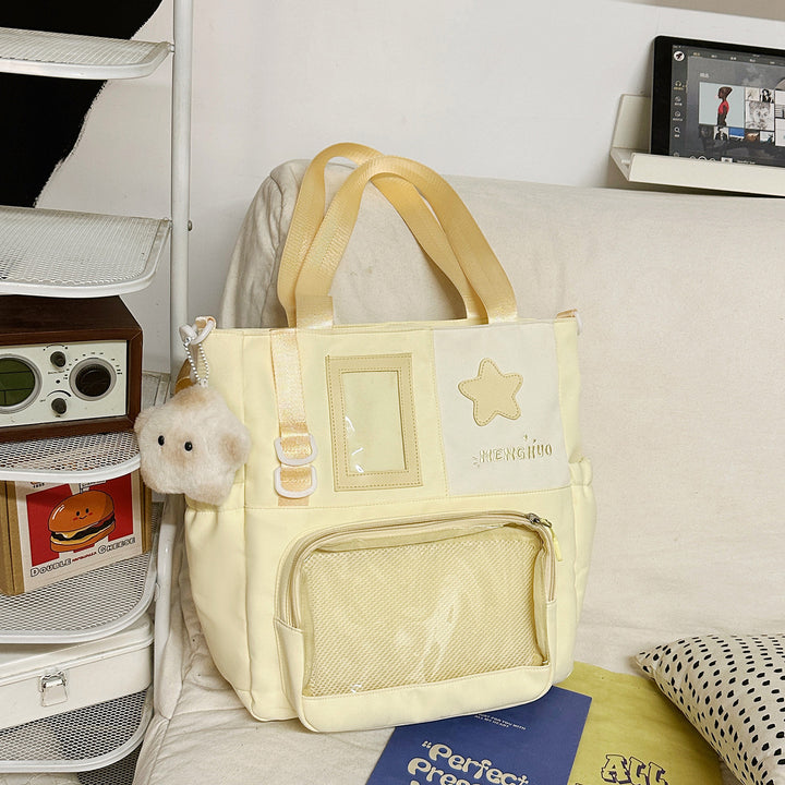Structured Casual Backpack with Transparent Pocket Stornfield
