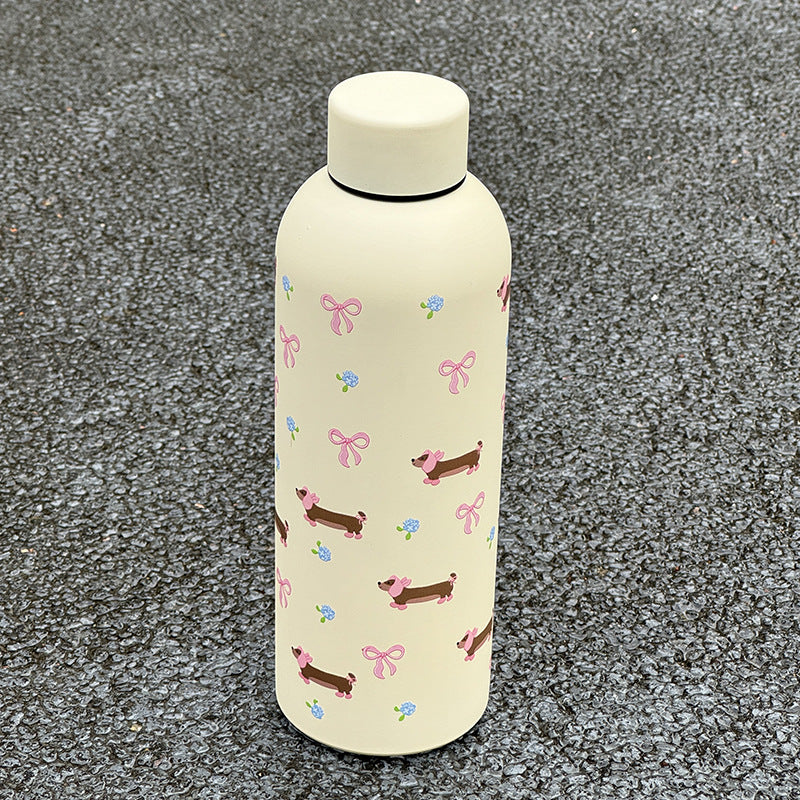 Ladies insulated drinking bottle with floral design and hygienic closure system Stornfield