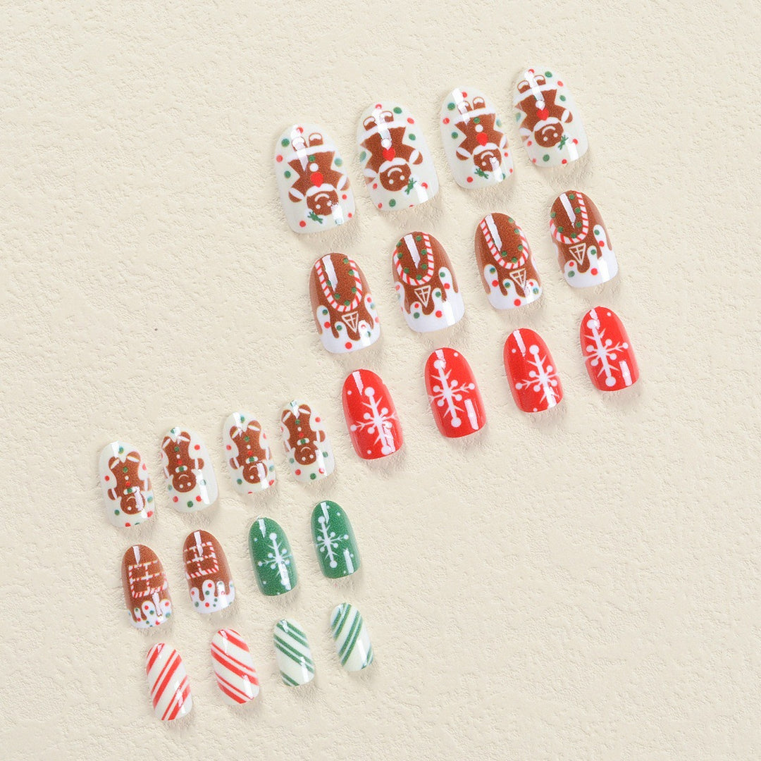 Artificial nail set with festive cookie design Stornfield