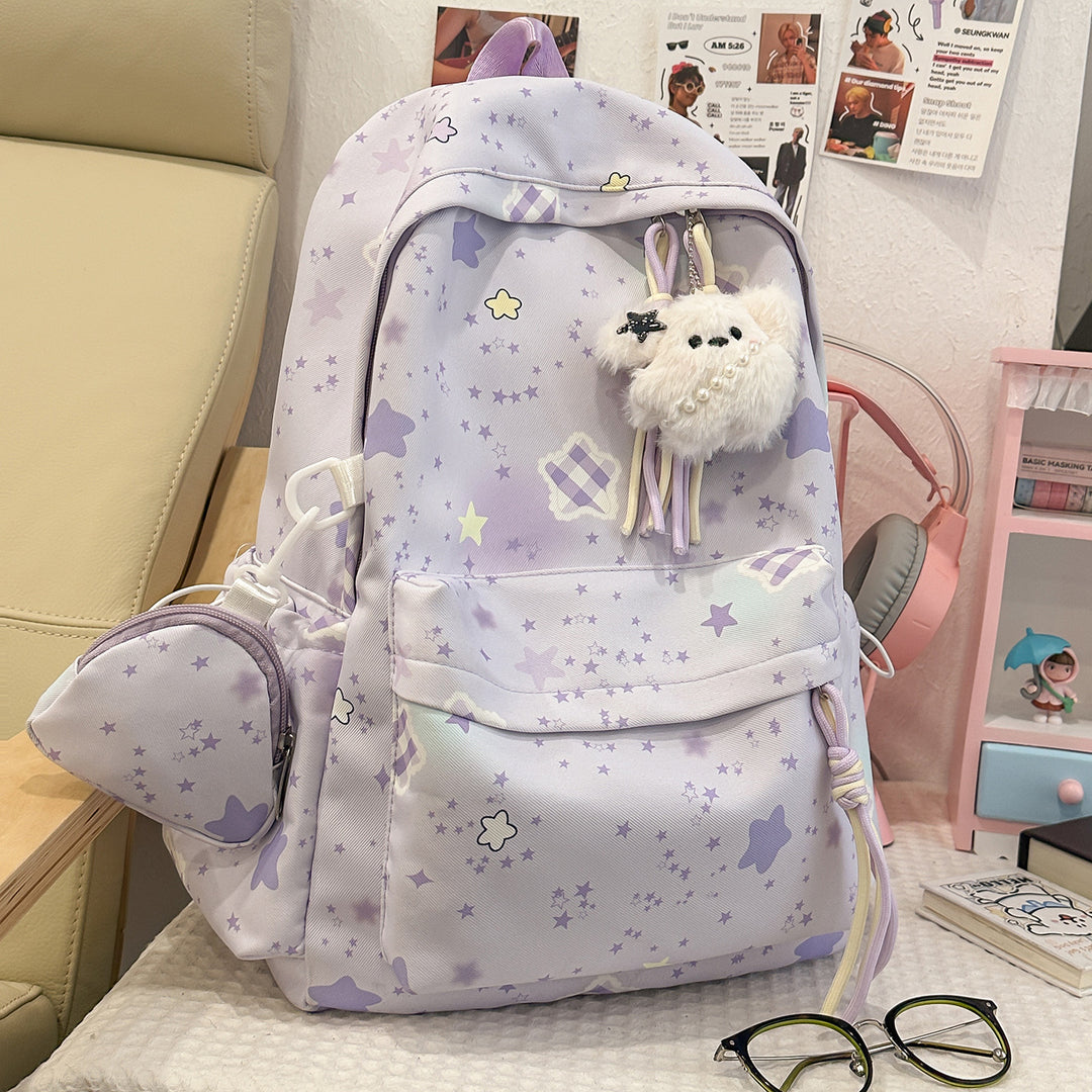 Cartoon-Embellished Casual Backpack Stornfield