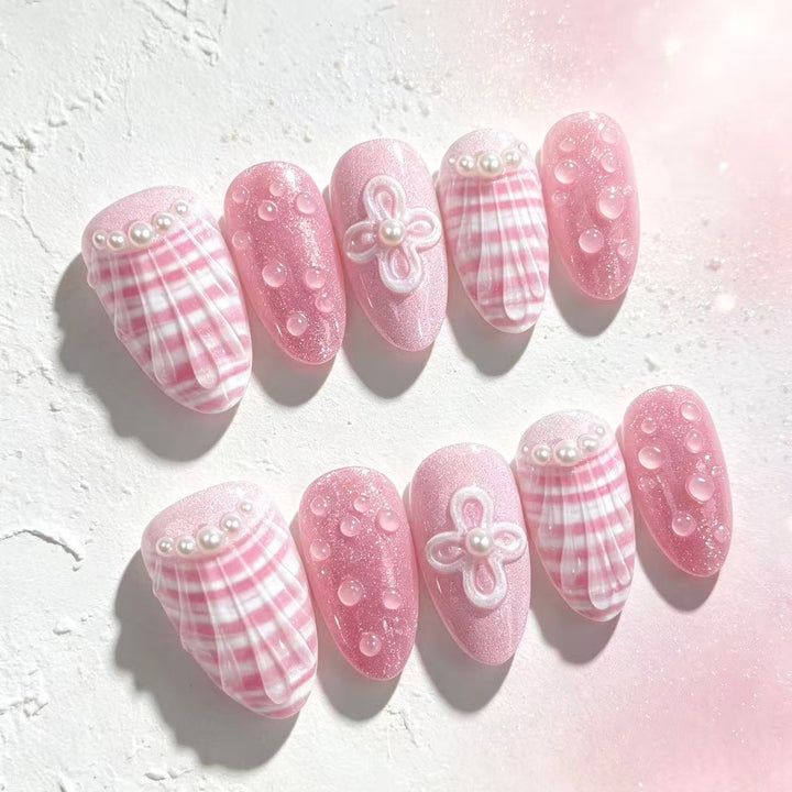 Elegant Decorative Press-On Nail Set 1790745418