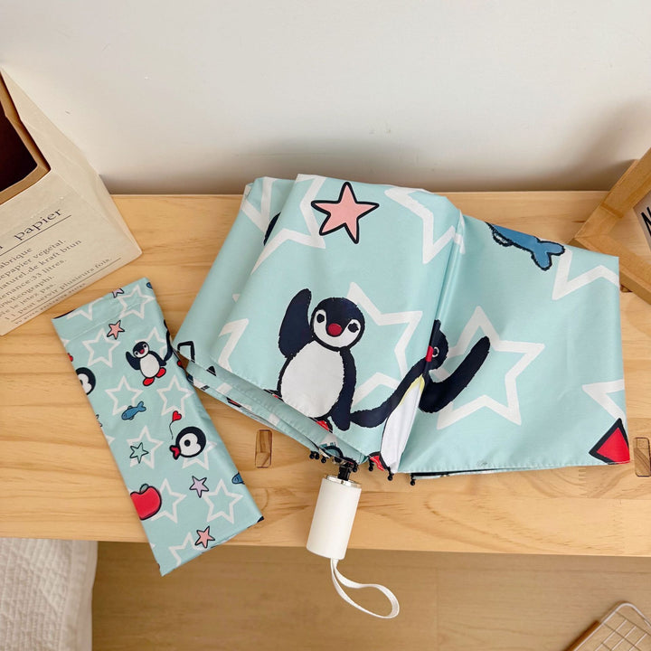 Ladies collapsible umbrella with playful penguin design Stornfield