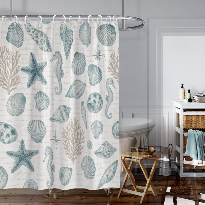 Coastal Marine-Inspired Shower Curtain Stornfield