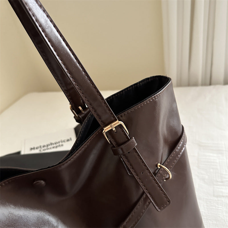 Sleek Structured Vegan Leather Tote