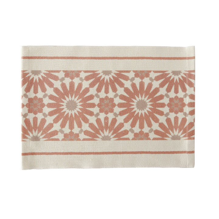 Woven placemat made of cotton blend with geometric diamond trim and fine texture Stornfield